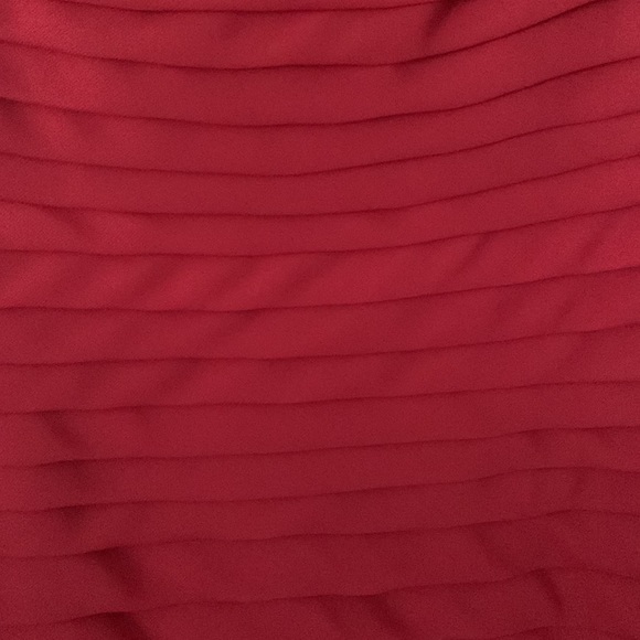 Knee length deep red cocktail dress with flutter details - Picture 3 of 3